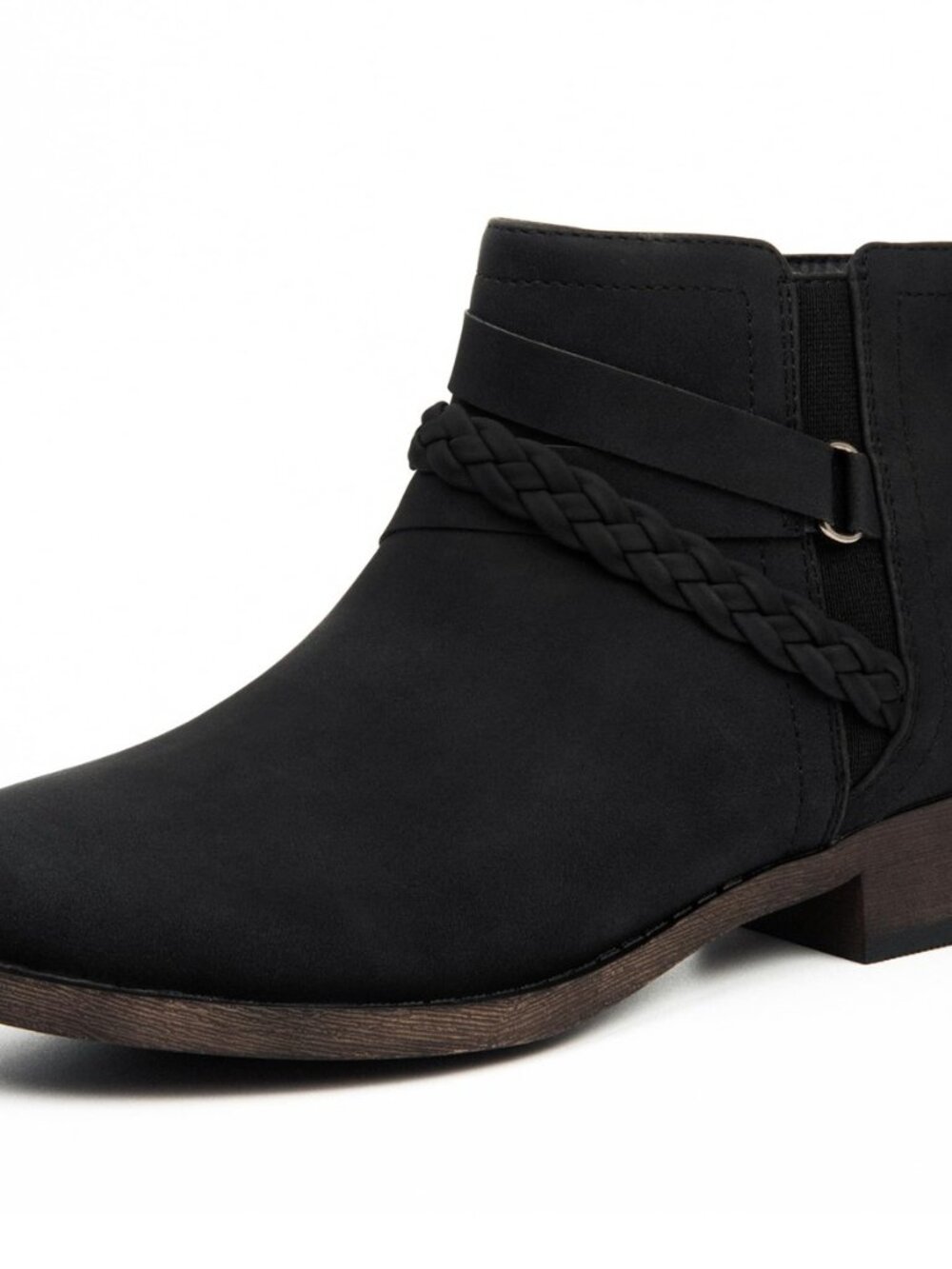 Women's Ankle Boots Classic Round Toe Flat Zip Booties